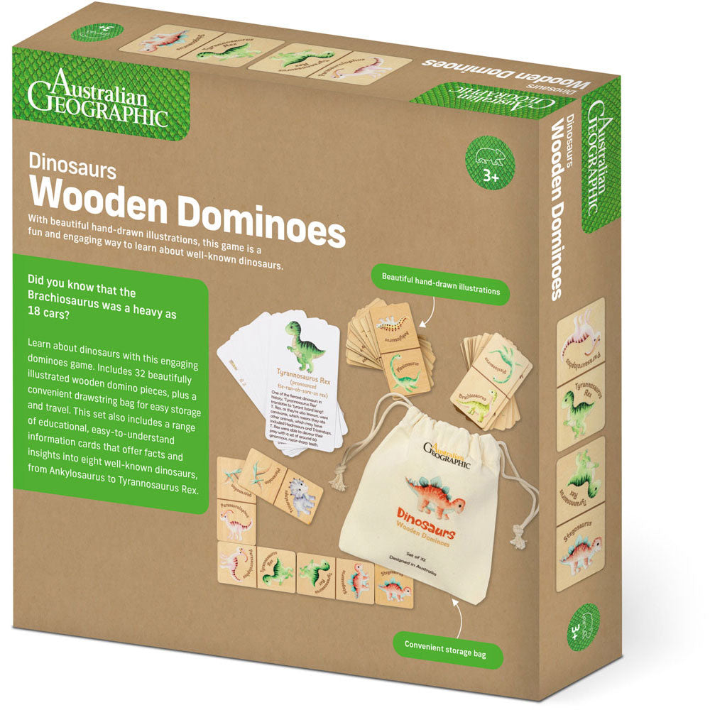 Australian Geographic Wooden Dominoes Value Pack - Dinosaur & Australian Flora