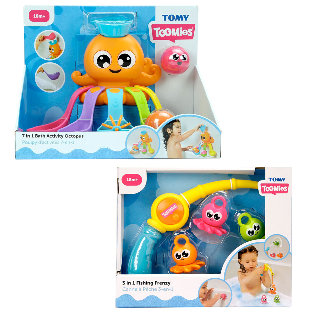 Tomy Toomies Bath Toys Value Pack - Fishing Frenzy & Tubside Tala Octopus