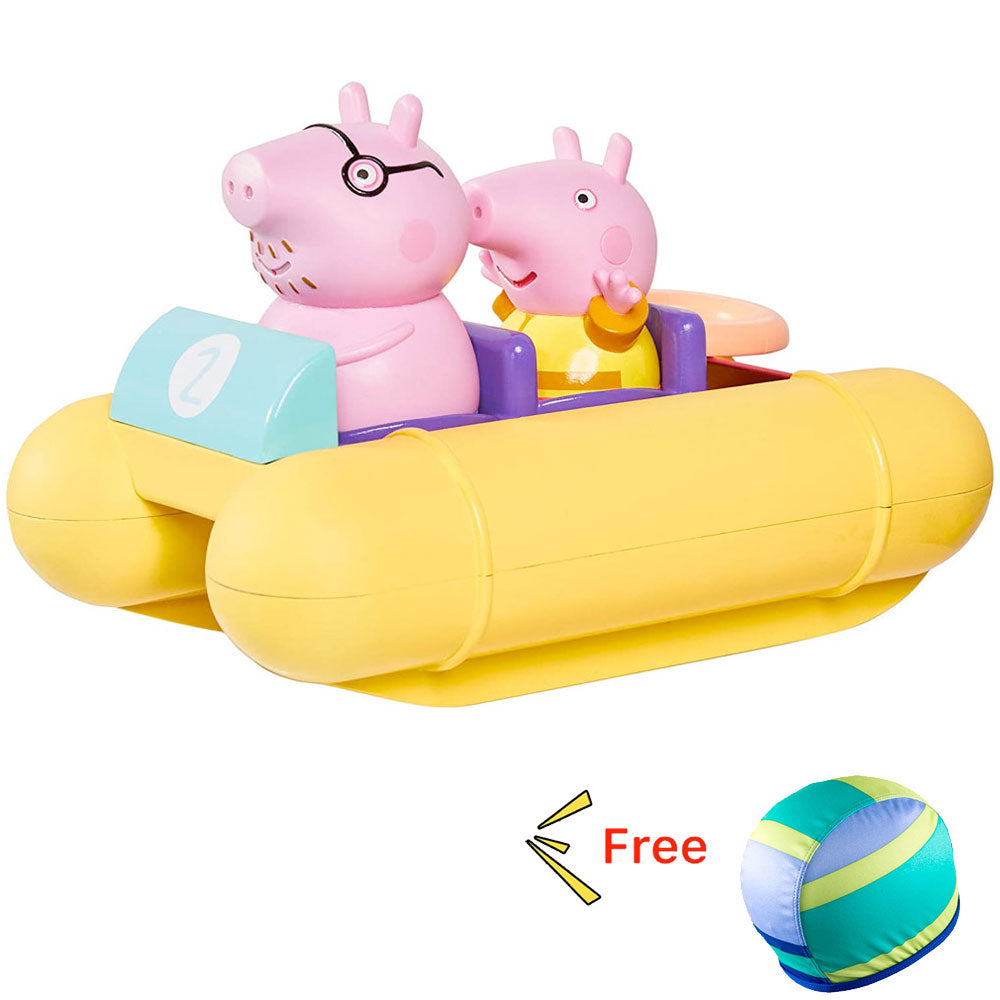 Tomy Peppa Pig Pull & Go Pedalo Boat Bath Toy & FREE Swim Cap