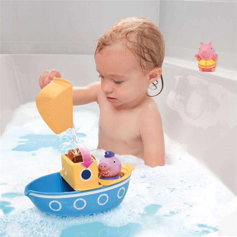 Tomy Peppa Pig Bath Toys Value Pack - Pedalo Boat & Grandad Pig's Boat