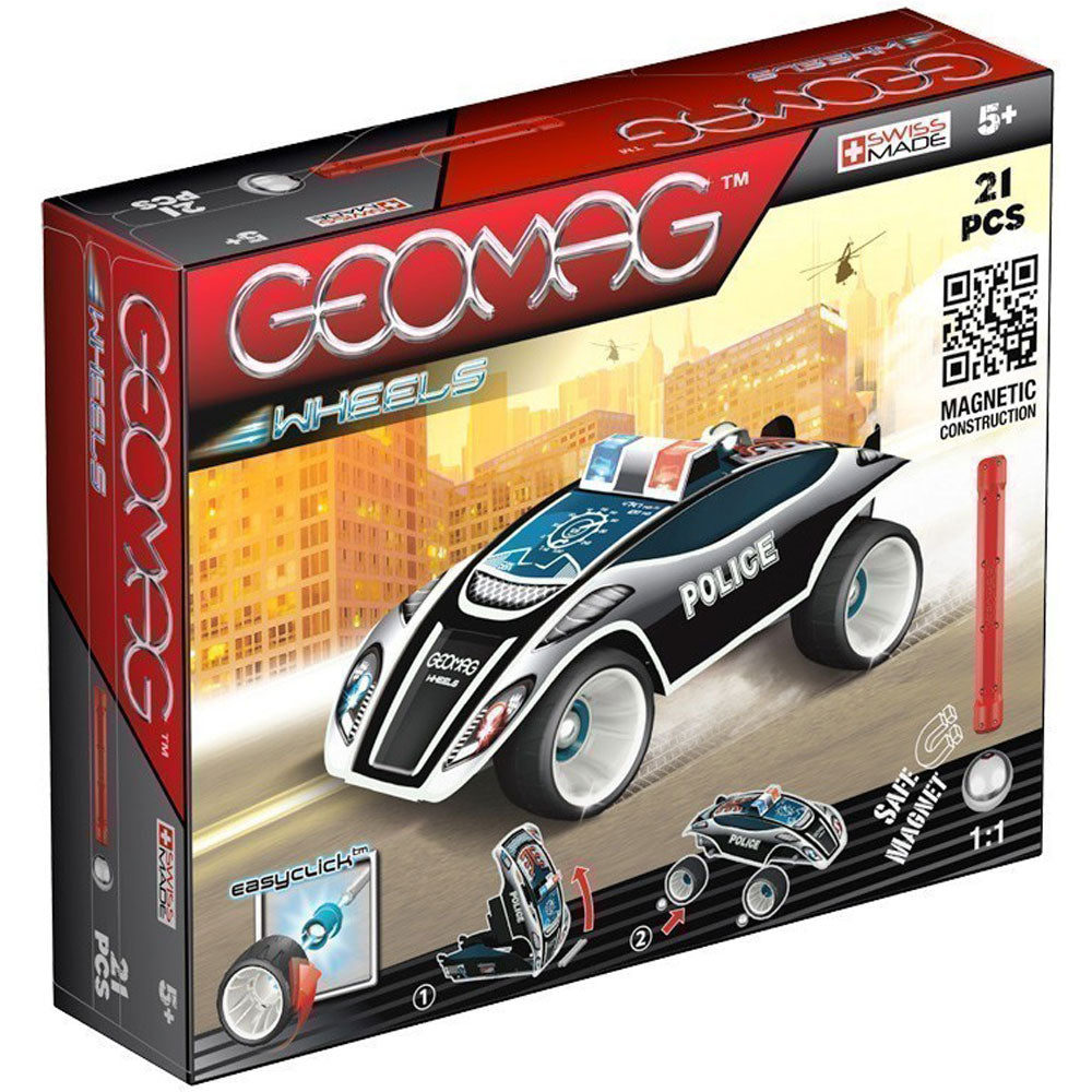 Geomag Classic Wheels Police Car 21 Piece Magnetic Construction Set