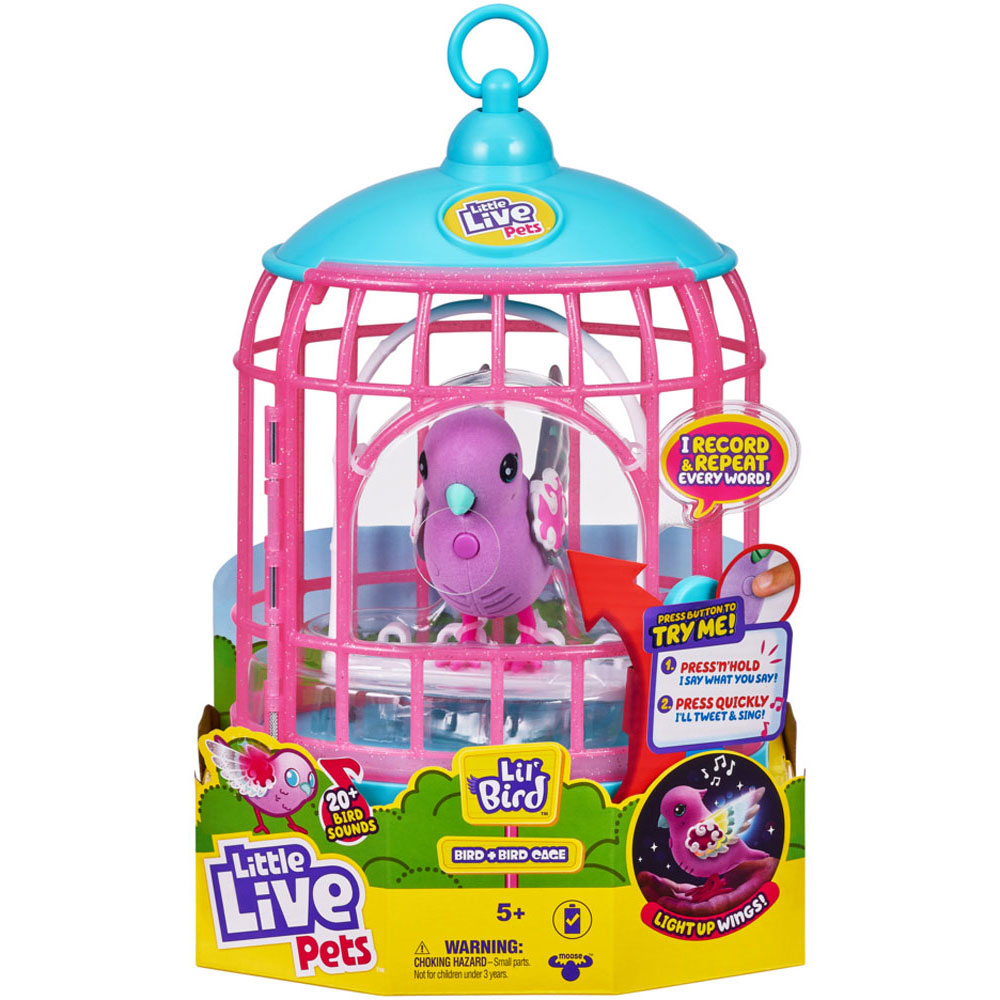 Moose Little Live Pets Lil Bird & Bird Cage Value Pack - Polly Pearl & Tiara Twinkles