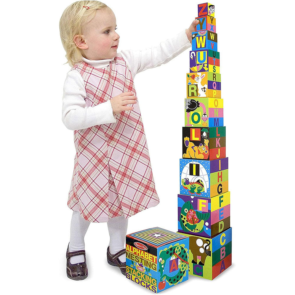 Melissa & Doug Alphabet Nesting and Stacking Cardboard Blocks