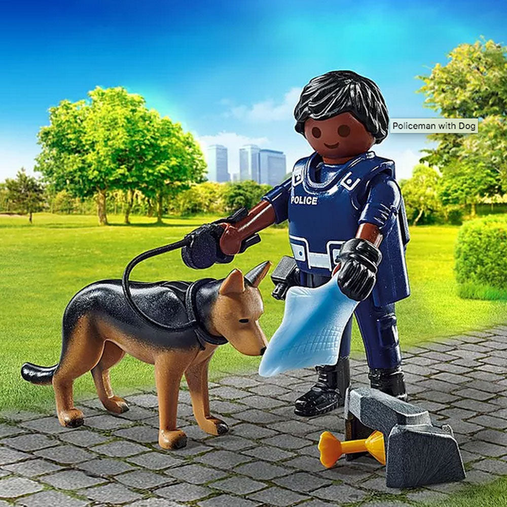 PLAYMOBIL Special Plus Policeman with sniffer dog and hidden loot