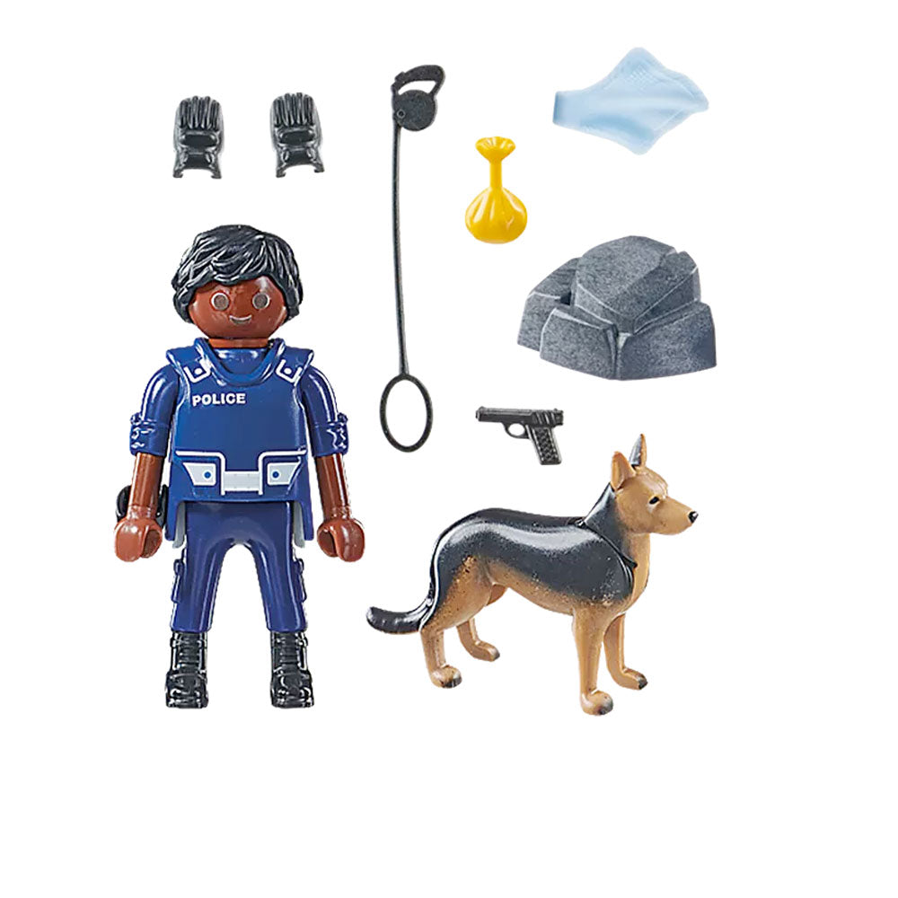 Policeman and Sniffer Dog with accessories from City Action theme by Playmobil