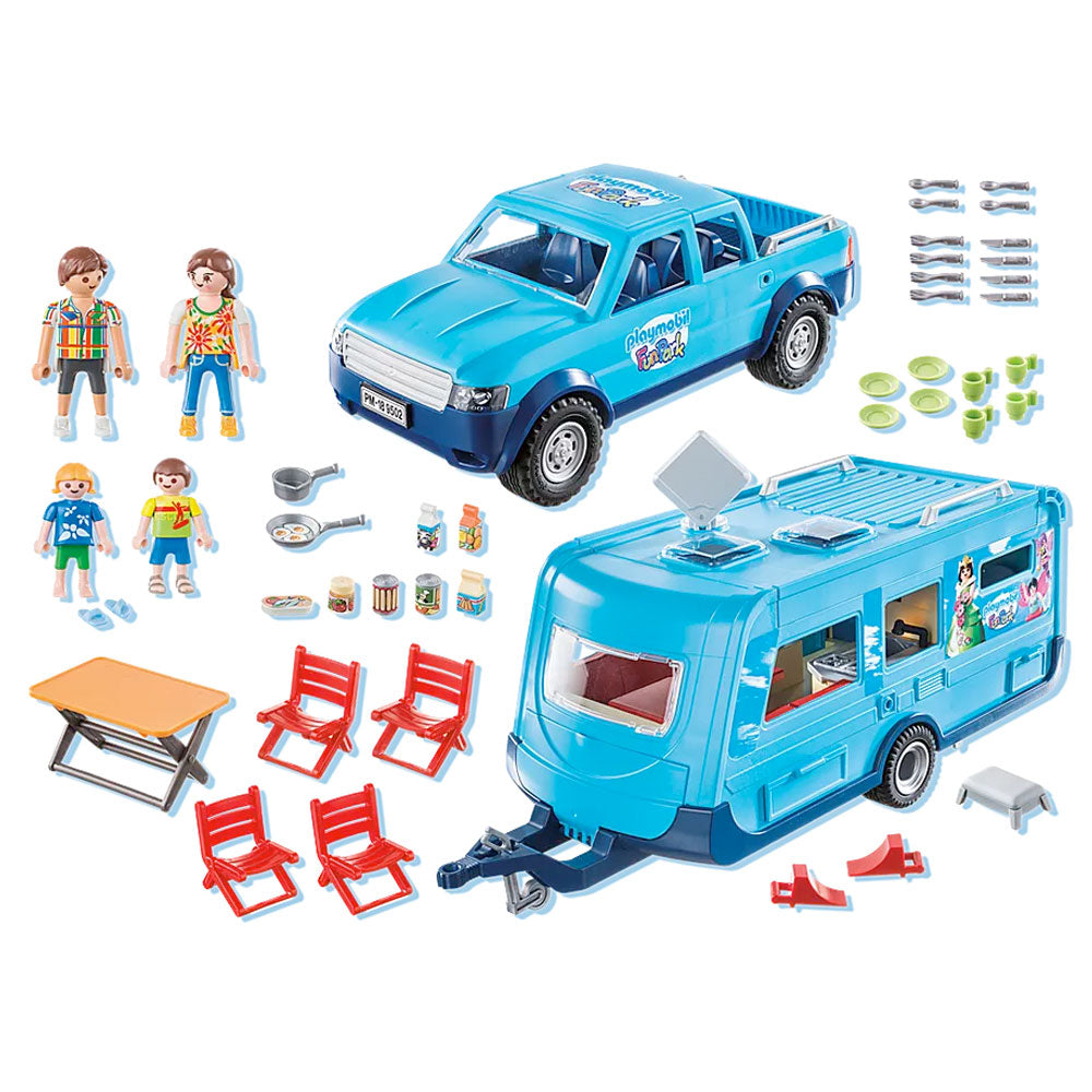 Playmobil Family Fun 9502 Funpark Pickup with Camper