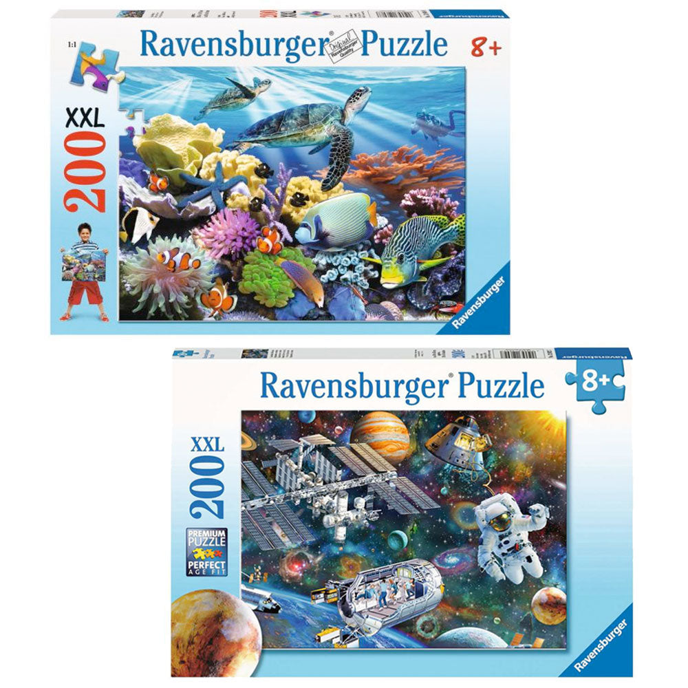 Ravensburger 200pc Puzzles Value Pack - Ocean Turtles & Cosmic Exploration