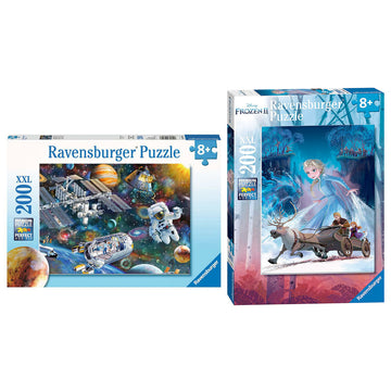 Ravensburger Cosmic Exploration & Disney Frozen 200pc Puzzles Value Pack