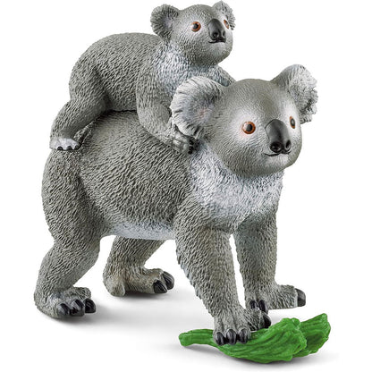 Schleich Wild Life Animal Figurines Value Pack - Harpy Eagle & Koala Mother and Baby
