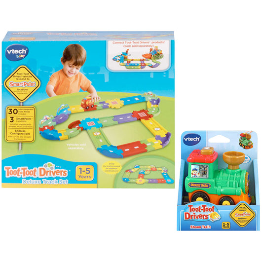 Toot-Toot Drivers Vehicles Deluxe Track Set & Steam Train Value Pack by VTech
