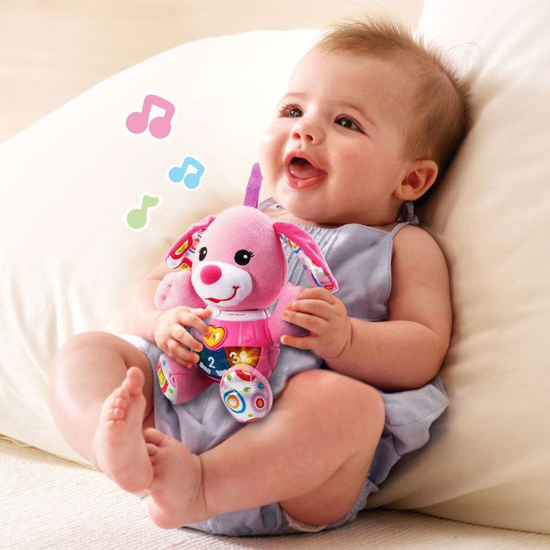 VTech Baby Toys Value Pack - Plush Little Singing Puppy Pink & Peek and Play Phone