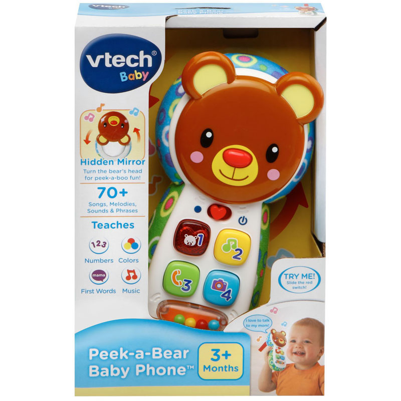 VTech Baby Toys Value Pack - Plush Little Singing Puppy Pink & Peek and Play Phone