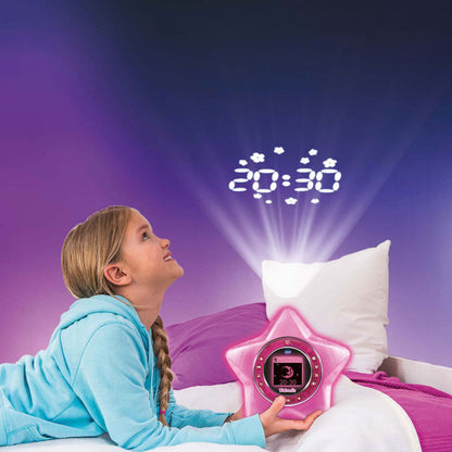 The Kidi Magic StarLight by VTech is an awesome time telling alarm clock for kids