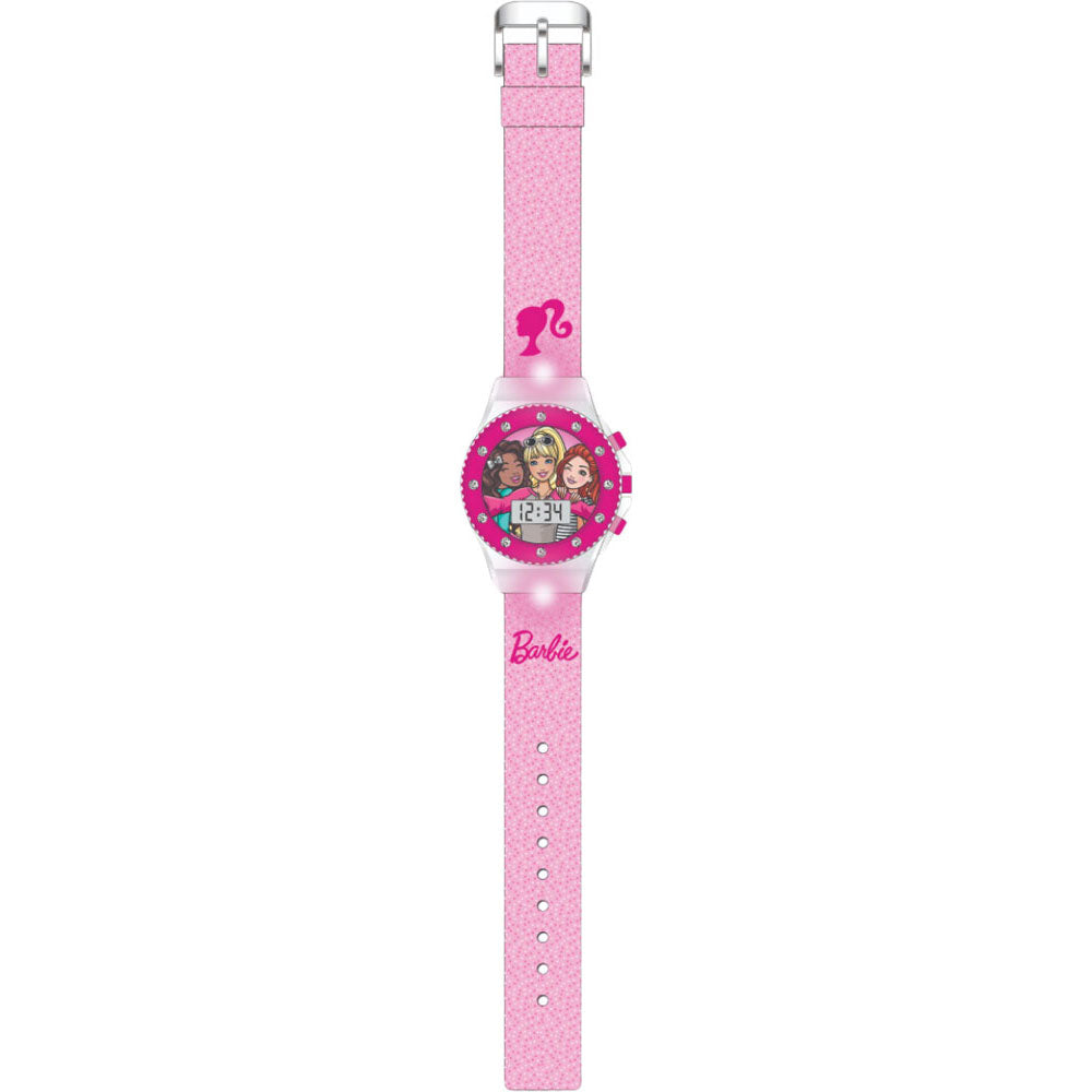 Flashing Light Up Barbie Digital LCD Watch by You Monkey Front View