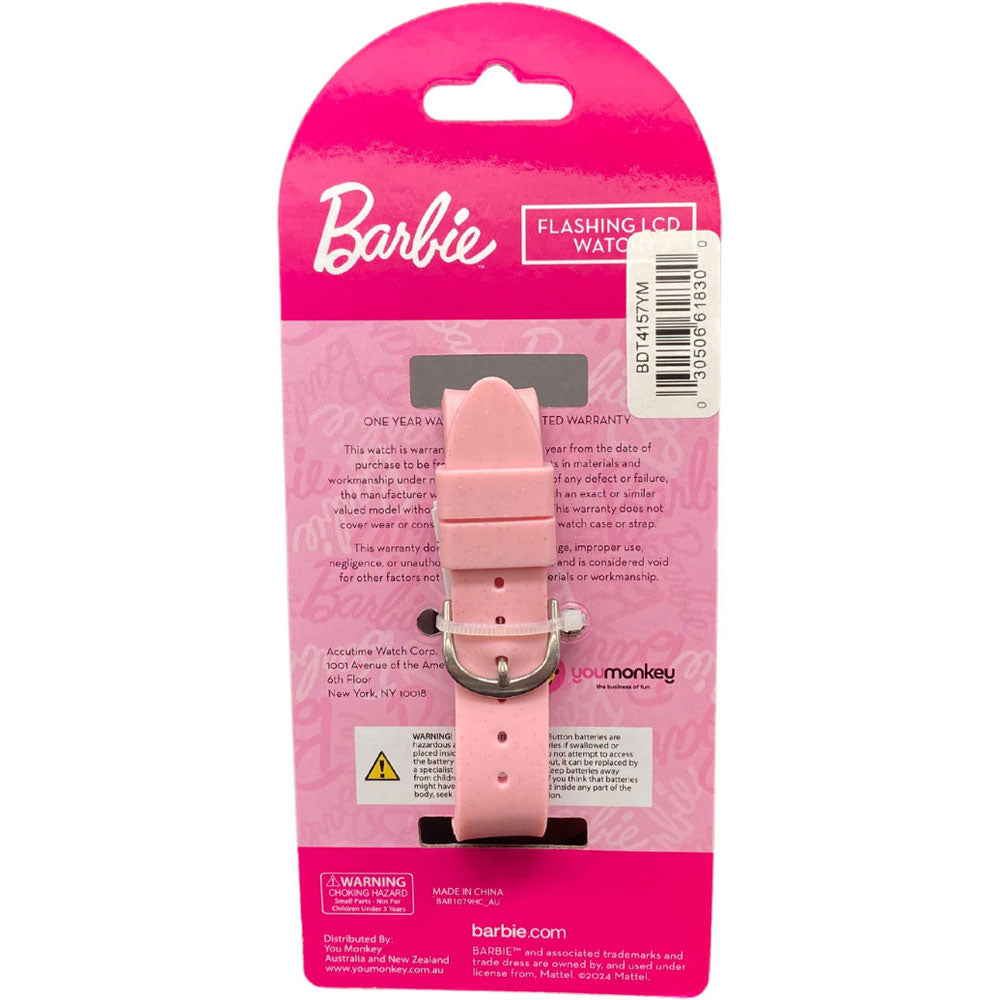 Flashing Light Up Barbie Digital LCD Watch by You Monkey Back View