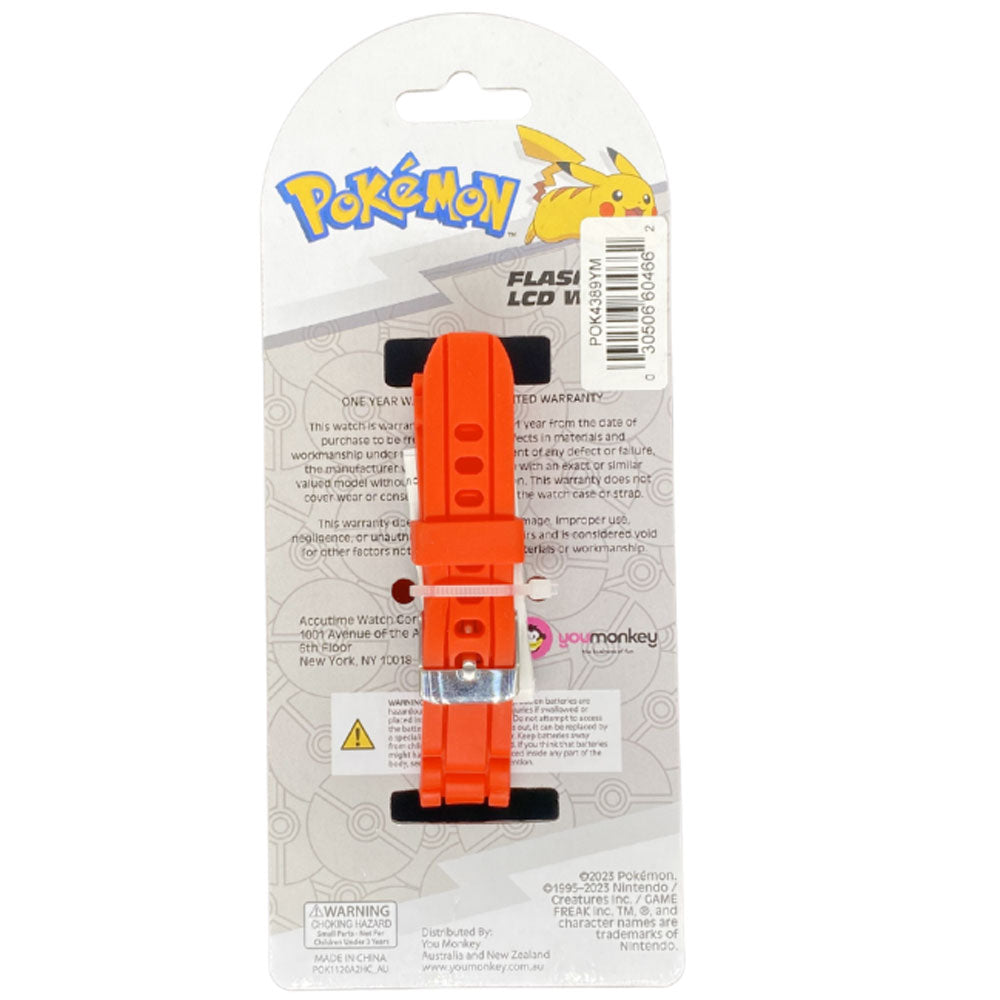 Flashing Light Up Pokemon Digital LCD Watch by You Monkey Back View