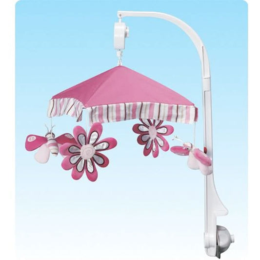 Aussie Baby Musical Baby Cot Mobile - Butterfly Pink
