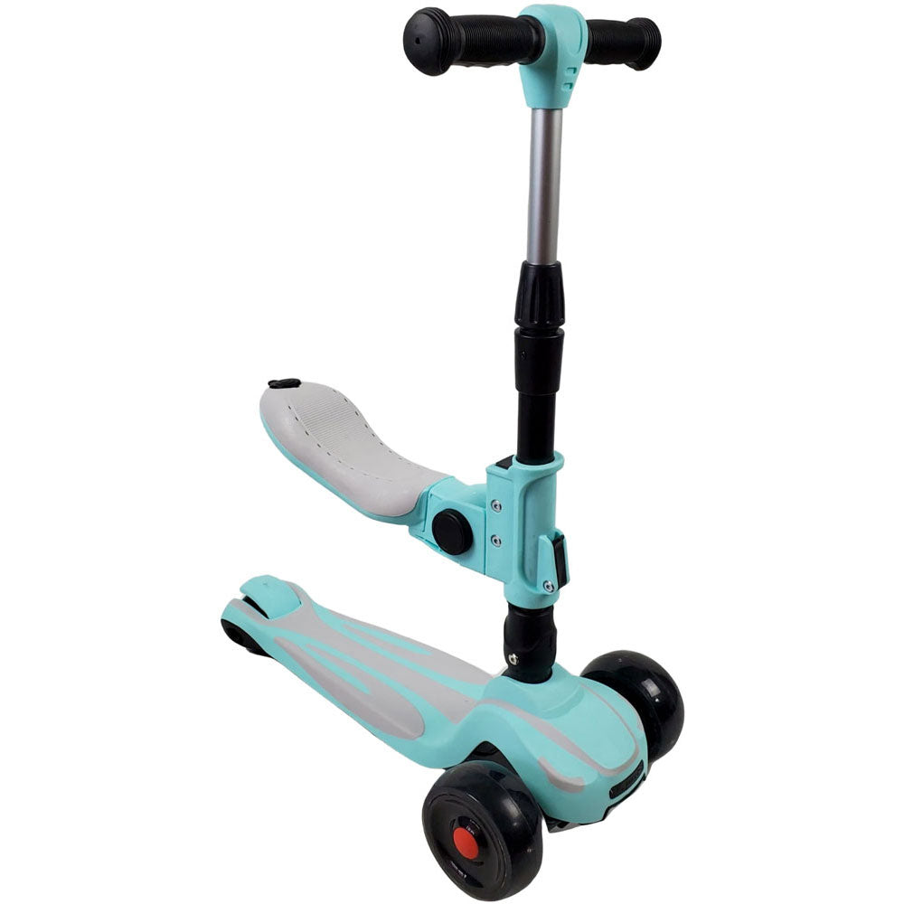 Aussie Baby Super Max 2-in-1 Kids Foldable Scooter & Ride-On - Aqua