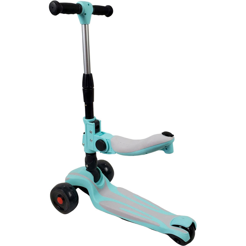 Aussie Baby Super Max 2-in-1 Kids Foldable Scooter & Ride-On - Aqua