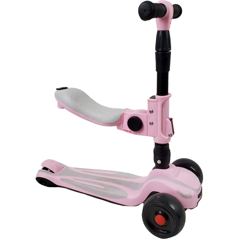Aussie Baby Super Max 2-in-1 Kids Foldable Scooter & Ride-On - Pink