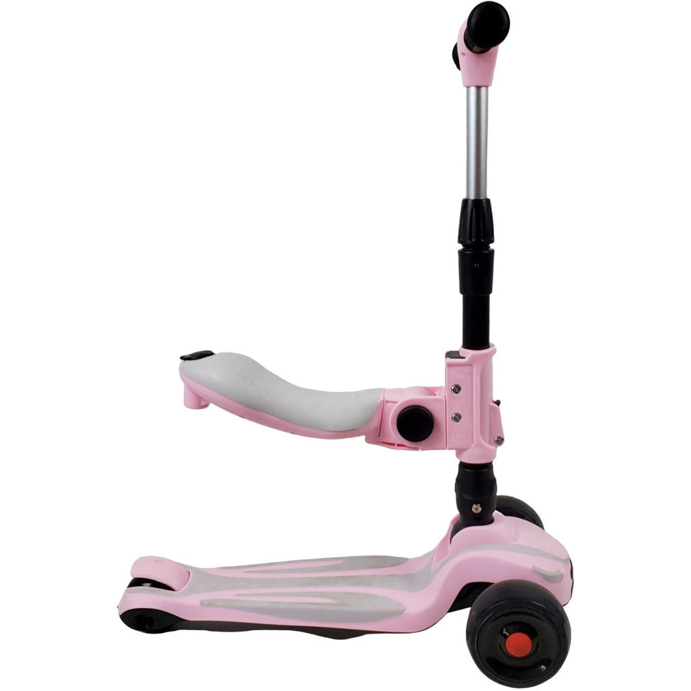Aussie Baby Super Max 2-in-1 Kids Foldable Scooter & Ride-On - Pink
