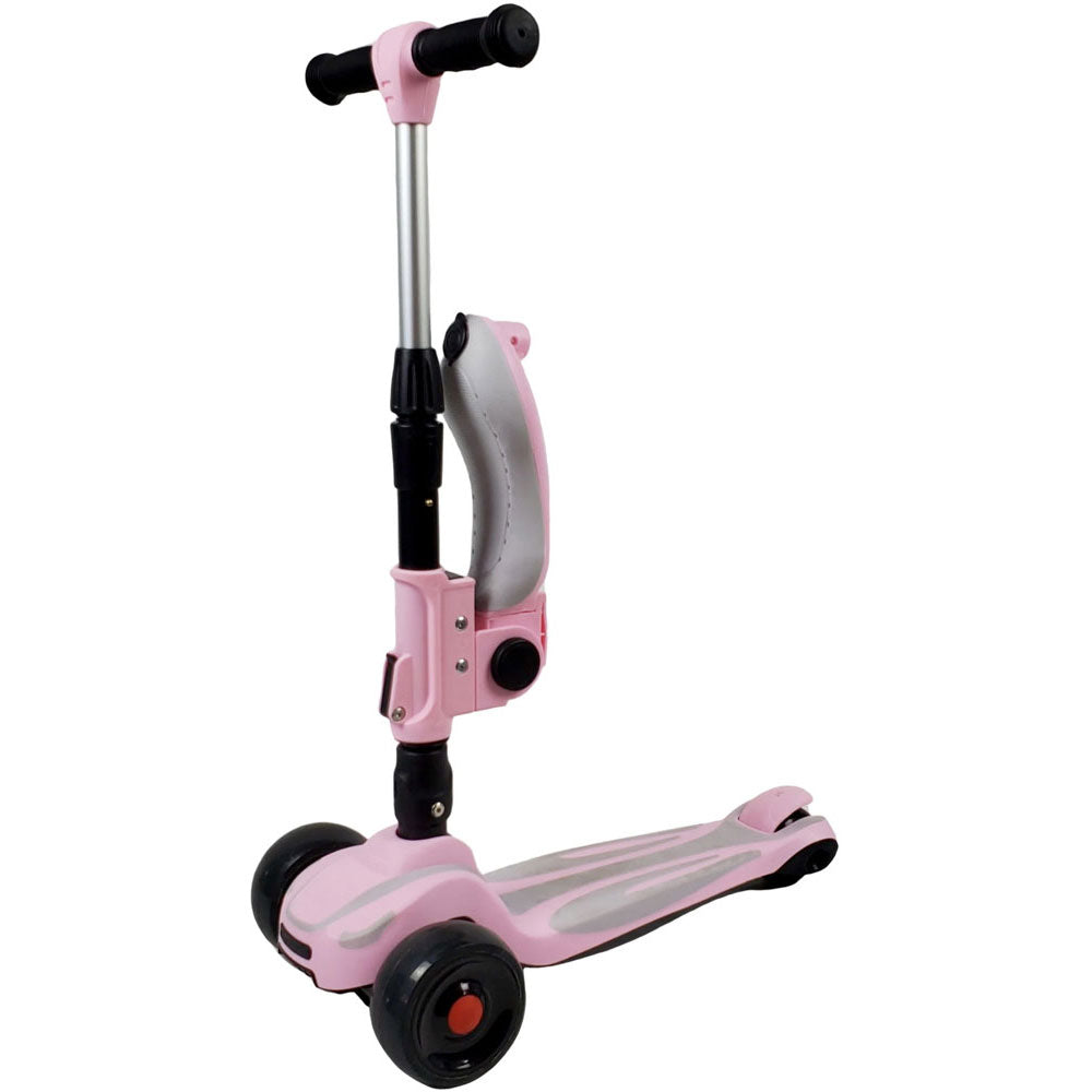 Aussie Baby Super Max 2-in-1 Kids Foldable Scooter & Ride-On - Pink