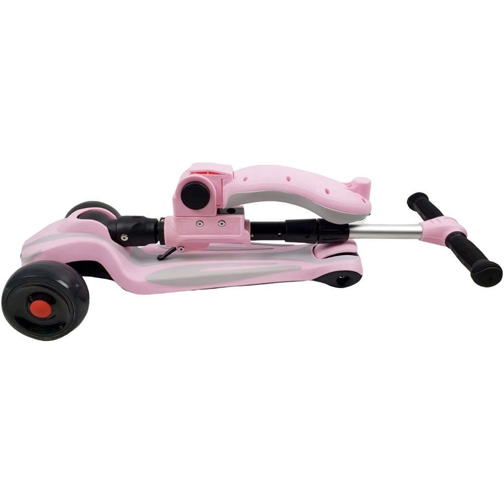 Aussie Baby Super Max 2-in-1 Kids Foldable Scooter & Ride-On - Pink