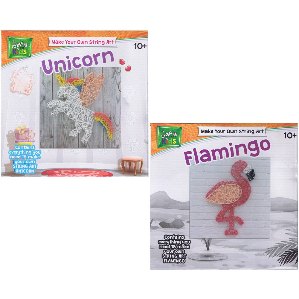 Craft for Kids Make Your Own String Art Value Pack: Unicorn + Flamingo