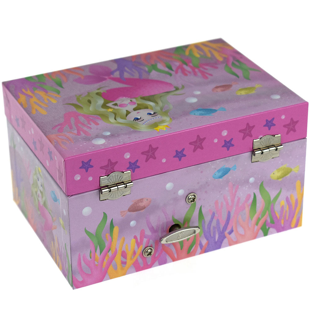 Back view of a closed mermaid music box