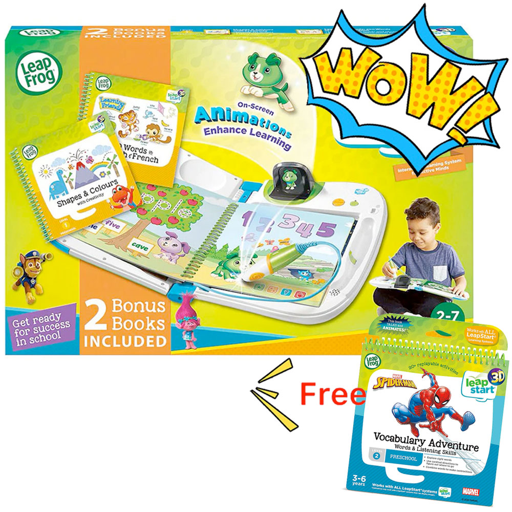 LeapFrog LeapStart 3D Interactive Learning System Green Bundle with 3 Bonus Books