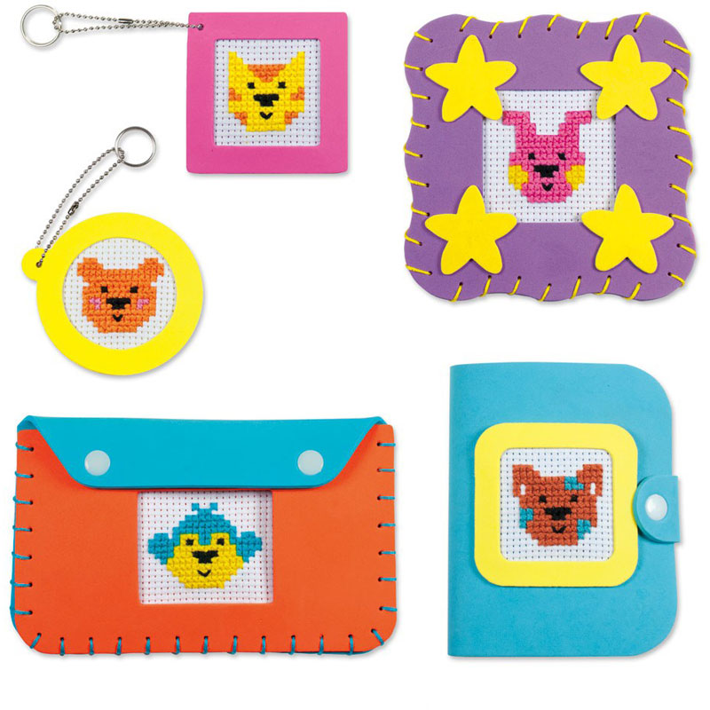 Make a monkey pencil case, puppy notepad, bunny frame and teddy and cat keyrings.