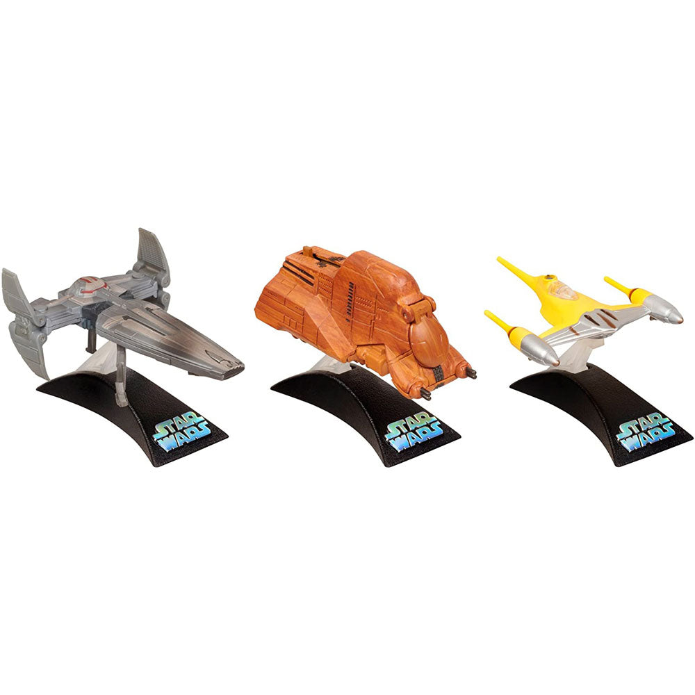 Star Wars Sith Infiltrator, Trade Federation MTT & Naboo N-1 Starfighter die-cast vehicles