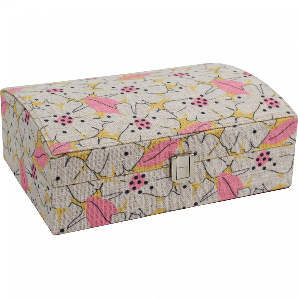 LaVida Linen & MDF Wooden Jewellery Storage Box Summer