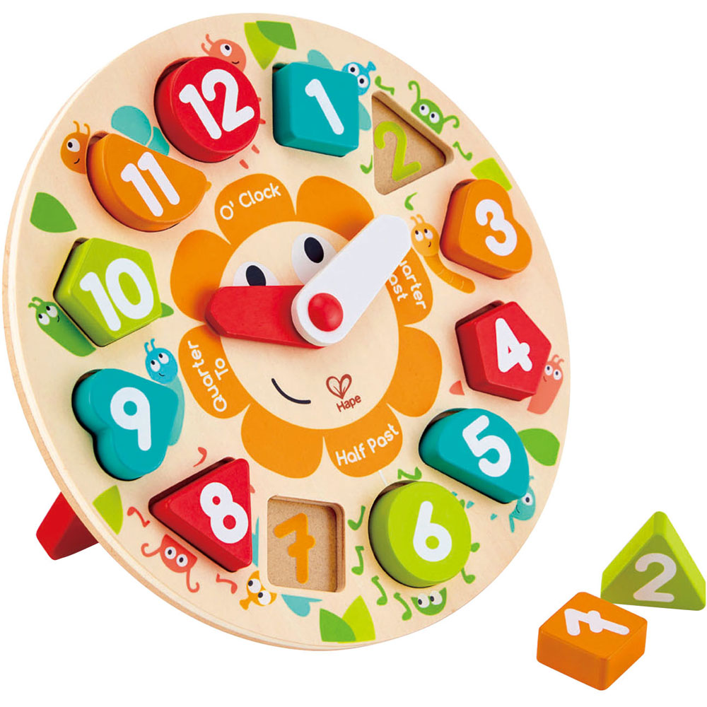 Hape Wooden Chunky Clock Puzzle