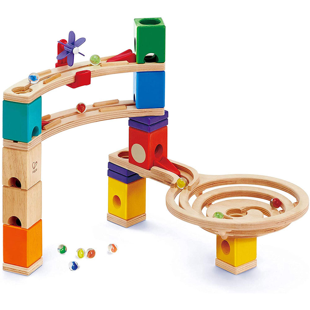 Hape Wooden Quadrilla Race to the Finish Marble Run Set