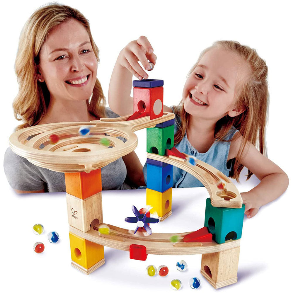 Hape Wooden Quadrilla Race to the Finish Marble Run Set