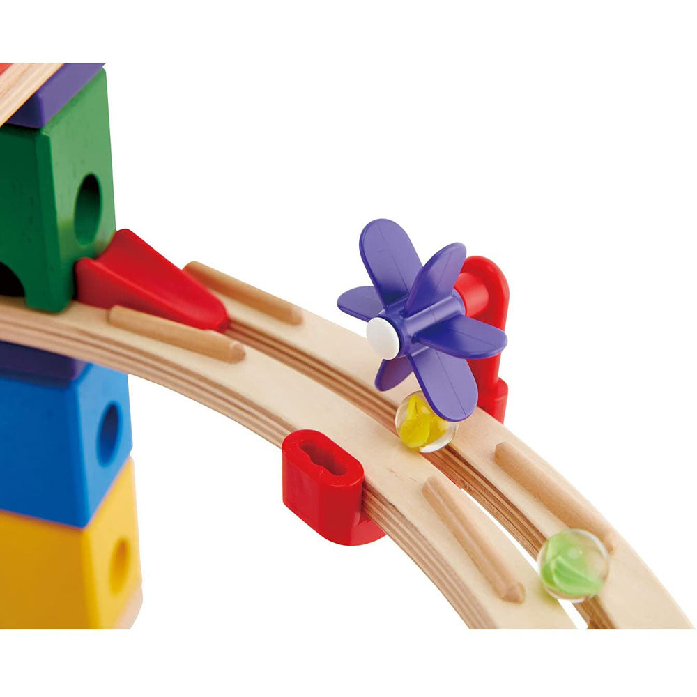 Hape Wooden Quadrilla Race to the Finish Marble Run Set