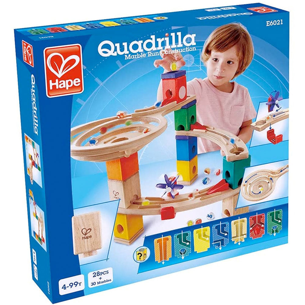 Hape Wooden Quadrilla Race to the Finish Marble Run Set