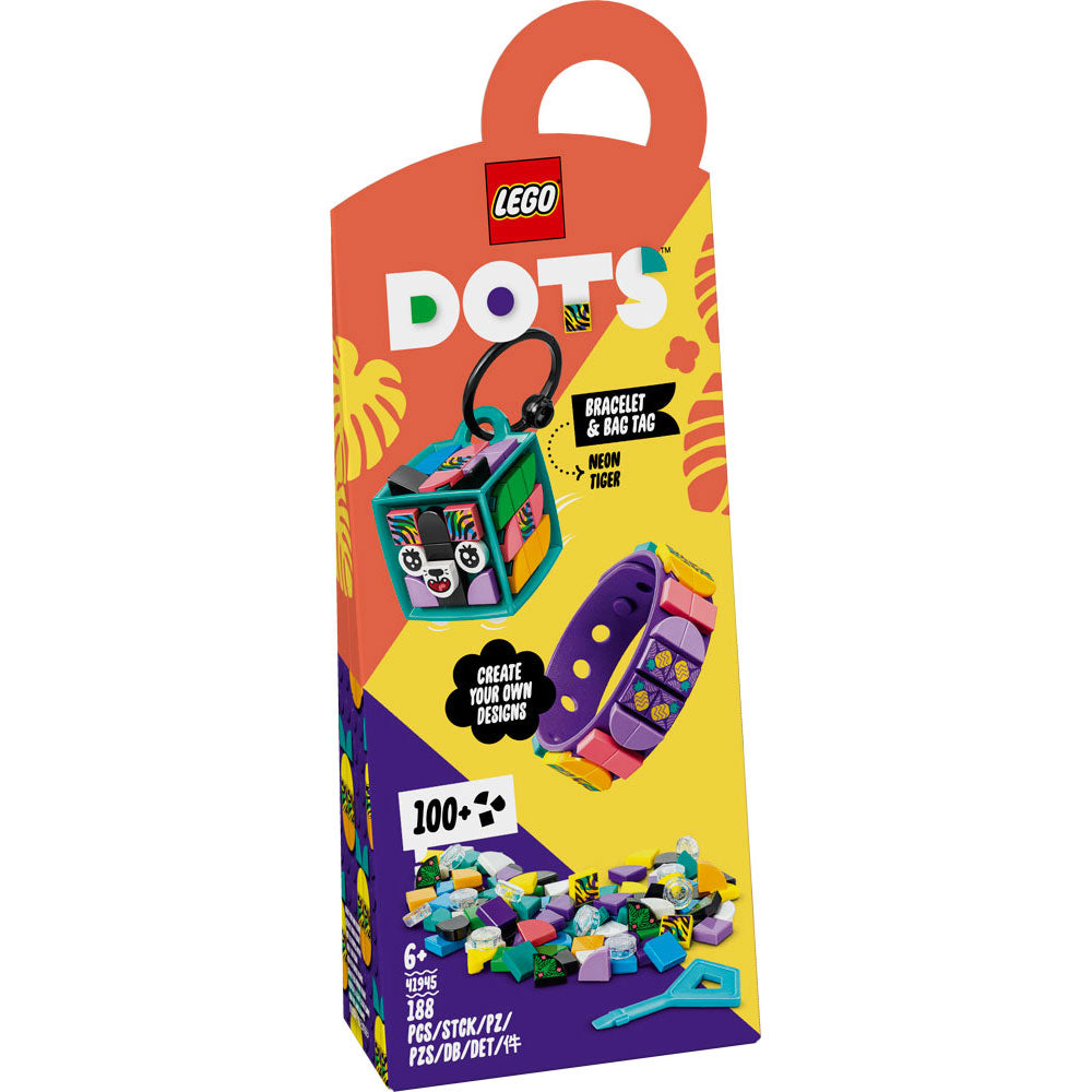 LEGO DOTS 41945 Neon Tiger Bracelet & Bag Tag