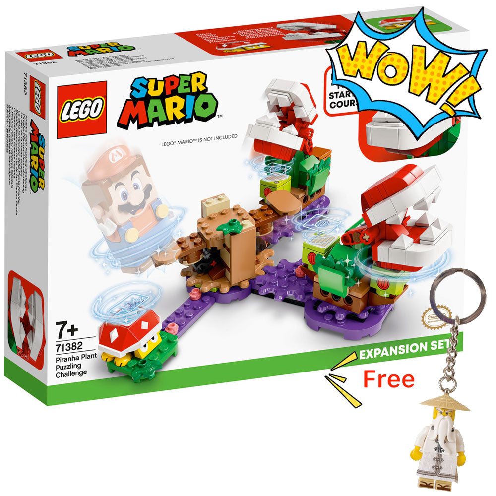 LEGO Super Mario 71382 Piranha Plant Puzzling Challenge Expansion Set + FREE Keychain