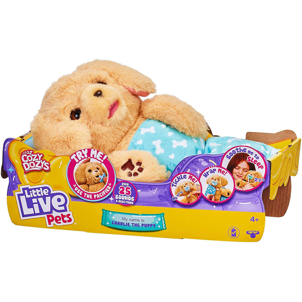 Moose Little Live Pets Plush Cozy Dozys Charlie the Puppy