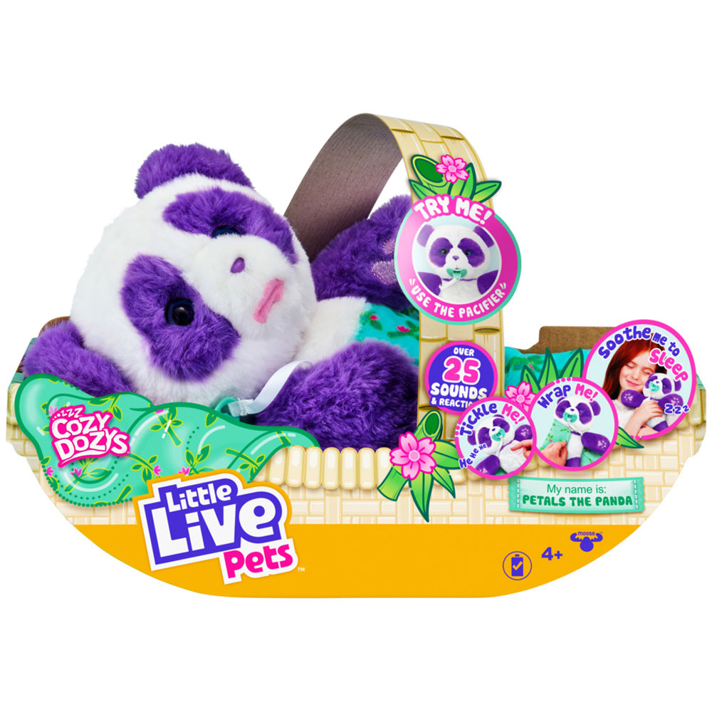 Moose Little Live Pets Plush Cozy Dozys Petals the Panda