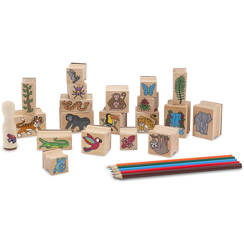 Melissa & Doug Stamp-A-Scene Rainforest Wooden Stamp Set