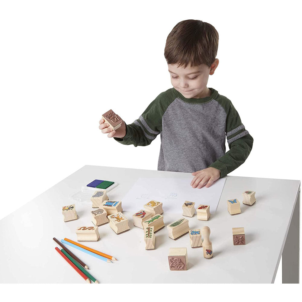 Melissa & Doug Stamp-A-Scene Rainforest Wooden Stamp Set