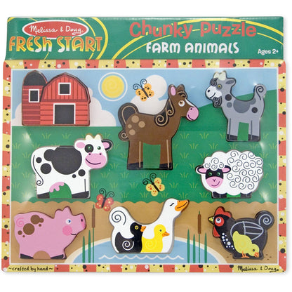 Melissa & Doug Farm Animals Wooden Chunky Puzzle