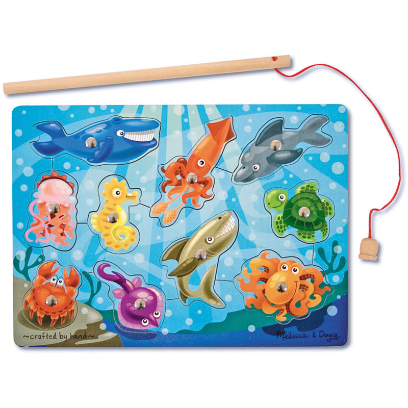 Melissa & Doug Magnetic Wooden Fishing Game