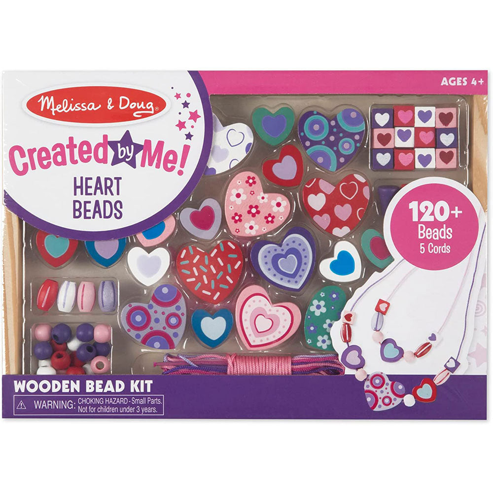 Melissa & Doug Sweet Hearts Wooden Bead Set 150 Pieces