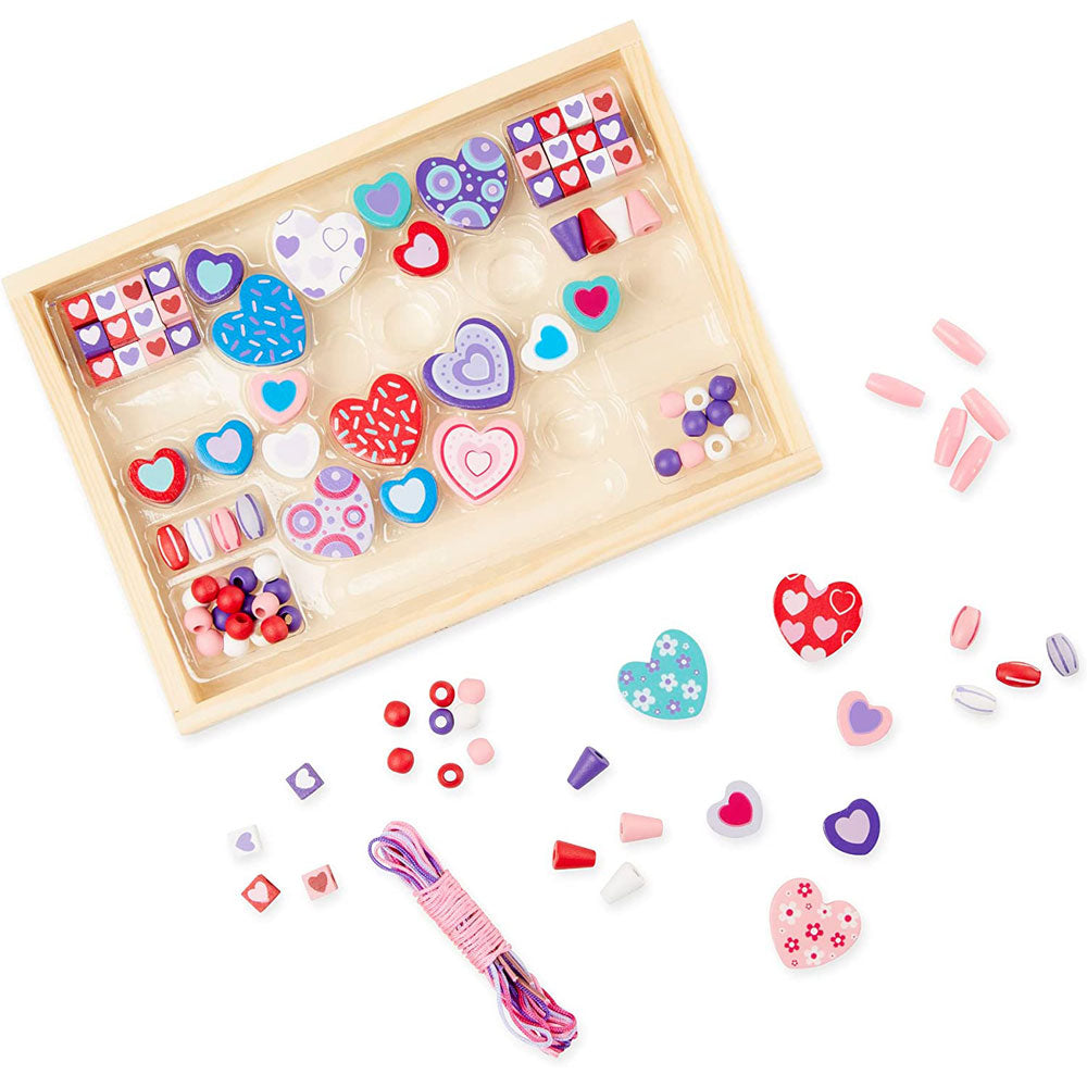 Melissa & Doug Sweet Hearts Wooden Bead Set 150 Pieces