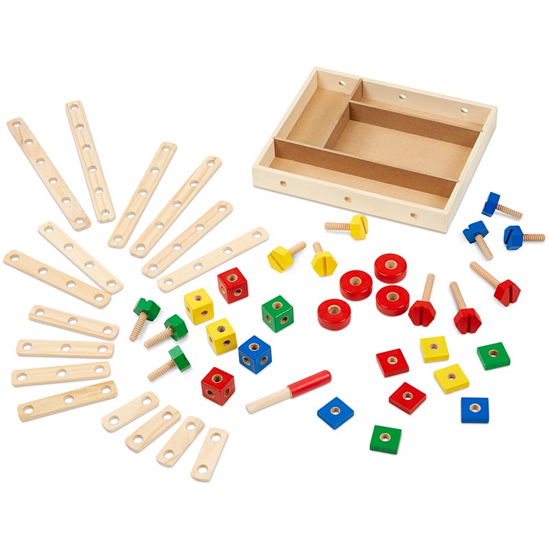 Melissa & Doug Classic Wooden Toy Construction Set