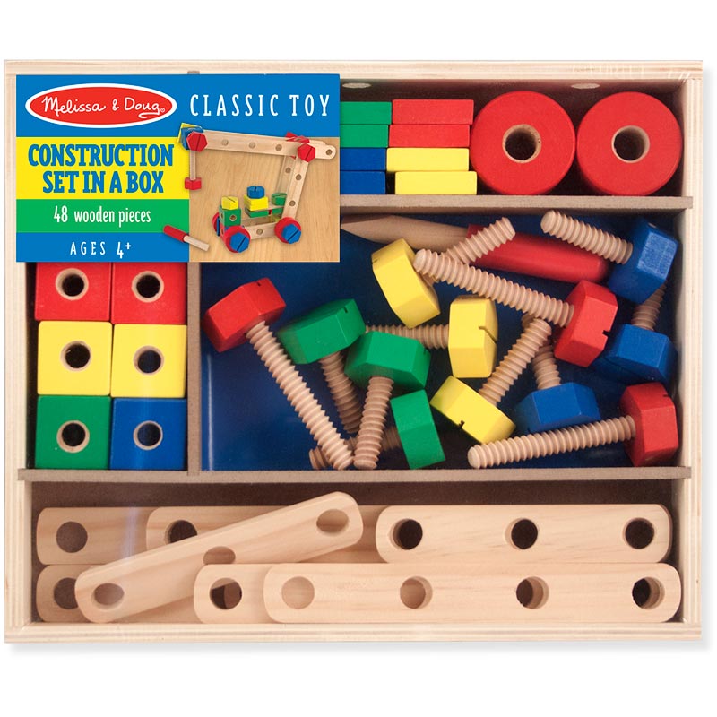 Melissa & Doug Classic Wooden Toy Construction Set